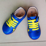 Genuine Leather shoes For Girls Boys Soft Bottom Anti-slip kids Shoes Casual Round Toe Lace Up