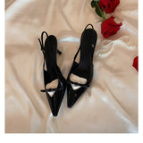 Breakj New Beautiful Bow Leather High Heel Female Thin Heel With High Heel Sandals Tips Cool Single