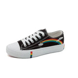 Fashion Vulcanized Shoes Women Sneakers New Retro Rainbow Canvas Shoes Ladies Flat Fashion Comfort High Top
