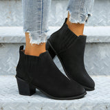Breakj Pointed-Headed Coarse And Martin Boots 2025 New One-Legged Velvet Short