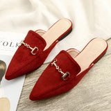 Breakj And Summer New Net Red Sharp Head Cold Half Slippers Women's Head Wearing Leisure Size 41-42 Muller