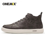 Men Causal Shoes Leather High Top 2019 New British Style Skateboarding Sneakers Male Vulcanized Off White