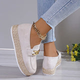 Women Casual Slip-on Shoes Platform Comfortable Espadrille Barefoot Loafers Round Head Plus Size