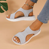Breakj Sandals Women 2025 Summer New Thick Bottom Slope With Fish Mouth Net Breathable Lady Wearing