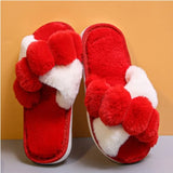 Mixed Colors Fluffy Slippers Autumn Winter Home Slippers Women Furry Fur Slides Outdoor Women's Sandals 2021 Flip