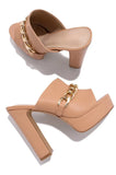 Summer New Square Heel Sandals Fashion Chain Band Outdoor Open Toe Women's Sandals Party Dress Platform High Heels
