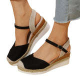 Breakj Summer New Large-Size Bag Head Behind The Empty Slope And Thick Bottom Roman Sandals