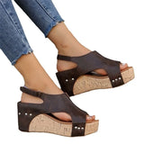 Breakj Roman Sandals Flat-Soled Thick-Soled Sandals Large-Size Shoes Fish-Mouthed Women's Slopes