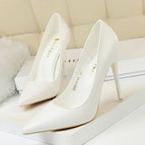 Breakj Korean Version Of Fashion Simple Women's Shoes Show Thin High Heels Fine Heel Super High Heel Shallow Mouth