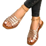 Breakj Sandals Women's Korean Version Of 2023 New Flat-Soled Single Shoes Spring And Summer Fashion Weaving Beach