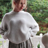 Soft oversized Cashmere Sweaters Women 2021 puff sleeve Winter sweater Pullovers Loose Female Warm Basic sweater