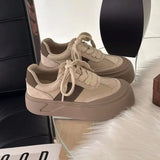 Breakj Version Of Pure Color Bread Shoes Female Dad Shoes Comfortable And Versatile Thick Platform Student Couples Commuting Fashion Hot