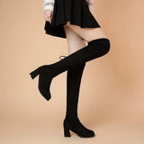 And Winter New Long Cylinder Over The Knee Boots In The Round Head With The Lady With Elastic Boots Ride College