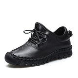 Women Female Genuine Leather White Shoes Flats Loafers Lace Up Sports Breathable Vulcanized Shoes Plus Size 41