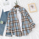 Design Women Blouses Shirts 2021 New Womens Tops And Blouses Long Sleeve Casual Plaid Shirt Young Style Lady Blouse