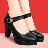 Thick-Heeled Cheongsam Catwalk High-Heeled Women's Thick-Soled Waterproof Platform Model Performance Shoes Working Women's