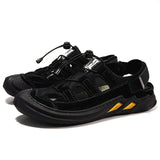 Genuine Leather Mens Sandals Non-slip Outdoor Men Hiking Shoes Breathable Men Casual Shoes Roman Slippers Plus Size