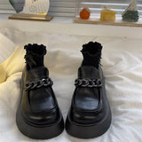 2022 NEW Lolita shoes chain platform shoes Japanese JK uniform shoes Kawaii mocassin loafers women college girls mary jane