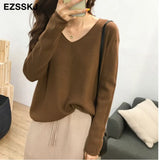 spring autumn new lazy knit oversize sweater women's pullover Korean loose bottoming shirt big