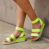 Women Shoes 2020 Ladies Hemp Casual Summer Slip on Strap Cross Cool Girls Woman Wedges Platform Candy Color Plus Size
