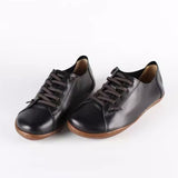 Layer Cowhide Large Size Handmade Shoes Female Farmer's Shoes Pedal Lazy Bean Shoes Retro Leather Flat