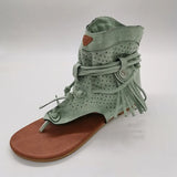 Women's Retro Sandals Gladiator Ladies Clip Toe Vintage Boots Casual Tassel Rome Fashion Summer Woman Shoes Female 2020