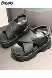 Sandals Comfort Shoes for Women Muffins shoe Clogs With Heel Suit Female Beige New Sports Flat Thick Girls Black Fashion