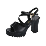Female Summer Thick With Thick Bottom Water Platform 2023 New Korean Version Of The Fish Mouth A Word With High Heels Chaobai Build Women's