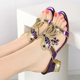 women's summer fashion middle heel sandals 2021 new sandals leather thick heel women's shoes for going