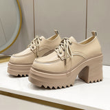 Breakj Platform Loafer Women's 2023 New Solid Color Single Shoes British Style Small Leather Shoes Platform Platform Thick Heel Leather
