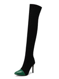 Winter Women's Boots Elastic High-heeled Boots European and American Fashion Party Sexy Over-the-knee Boots 48 Large