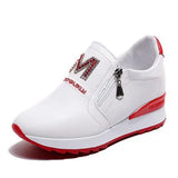 Platform Wedges Women's Sneakers Spring High Quality Rhinestone Mesh Breathable Increased Women's Shoes Casual