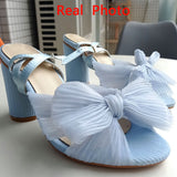 Dropship 2023 Summer Woman Sandals Super High Heel With Butterfly-knot Sweet Lady Office Woman Shoes Plus Size
