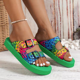 Breakj Thick Bottom Slippers Women Women Women Slippers Large Belt Buckle Soft Base Color Slippers