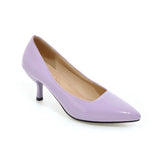 Breakj Middle Heel Single Shoe Large Size Paint Surface Fine Heel
