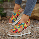 Breakj Summer New Large-Size Women's Shoes 40-43 Fashion Color Slopes And Beach