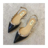 Women's Low Heels Slingback Shoes Woman Spring Summer Flats Elegant Party Sandals Sexy Rivet Dress Loafers Luxury Urban