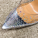 Crystal Transparent women's sandals comfortable Ladies Peep Toe party sandals High Heel Shoes Fall protection Non-slip heel