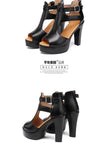 Open Head Thick Bottom 10cm Block Heel Platform Shoes Summer 2022 Small Plus Size 32-43 High Heels Gladiator Sandals