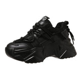 Sneakers Women 2021 New Fashion Height Increasing Chunky Shoes Solid Pink Black Girls Casual Sneakers