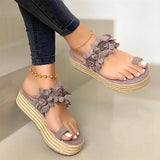2022 Hot Sales Woman Sandals Platform Flower Slipper Casual Beach Flip Flops Sandals Women Summer Sexy High Heel