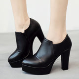 Mouth Single Shoes 2023 Autumn Korean Version Pointed Thick Heels For Ladies Waterproof Platform Size 40-43 Women's