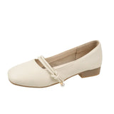 Mary Jane Women's Shoes 2024 New Spring Evening Wind Gentle Fairy Shoes Thick Heels Small Leather Shoes Single