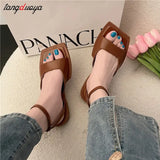 Summer New Narrow Band Women Sandal Shoes Fashion Thick Heel Ladies Elegant Rome Open Toe Sandalias Dress Pumps
