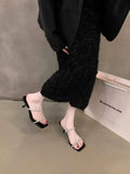 Breakj New Summer Wear Cool Drag High Heel Sandals French High-End Water-Drilled Slippers Fairy