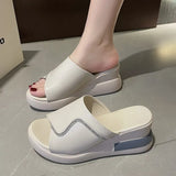 Summer New Slope Heel Sandals And Slippers For Women To Wear Fashionable Online Celebrity Muffin Thick Soles
