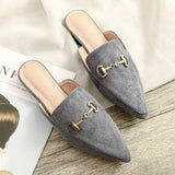 Breakj And Summer New Net Red Sharp Head Cold Half Slippers Women's Head Wearing Leisure Size 41-42 Muller
