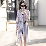 Dresses 2020 Summer Women Casual Plaid Striped Dress Tunics Beach Cover Vintage Dress Tunic Robe Femme Cardigan