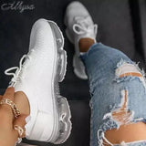 Breathable Mesh Sneaker 2020 Woman Lace Up Vulcanized Ladies Comfortable Women's Casual Flat Female Tennis Shoes Plus