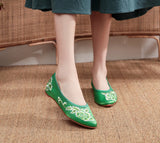 Breakj Shoes Single Shoes Spring And Autumn Fashion Embroidered Cloth Shoes Muller Women's Single Shoes Leisure A Foot